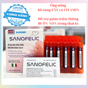 (Hộp 30 ống) Sanofelic hỗ trợ giảm triệu chứng buồn nôn trong thai kỳ Bổ sung sắt và các vitamin.