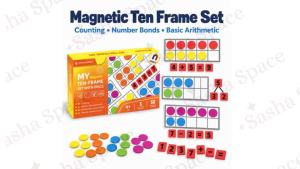Magnetic Ten Frame Set with Counters & Numbers    Early Math Learning Activity Educational Math Toy