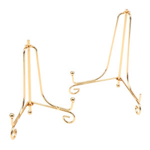 [Annabels] แท่นวางจัดแสดงเหล็กสีทองสำหรับงานฝีมือที่ยึดหนังสือกรอบรูปทรงชามแท่นวางจานกรอบรูปของตกแต่งขาตั้งสำหรับวางหนังสือ