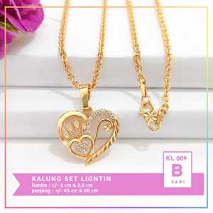Nice Jewelry Kalung dewasa mata bulat hitam lapis emas gold KL 009