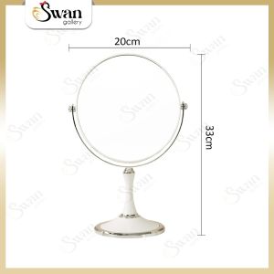 Kaca Cermin Bulat Putar Meja Rias Make Up Aesthetic Korea Premium Mirror Circle Elegant 360