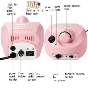 Professional Electric Drill Machine File Polisher Manicure Kits Nail Salon Tools Electric Nail Drill Machine 25000RPM Nail Drill Bits Machine Gel Polish Removal Nail File Manicure Pedicure Tool Equipment Kits 220V