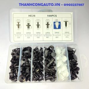 Hộp 100 Ốc vít Chốt Nở Nhựa Cho Ô Tô Xe Máy . Loại tốt