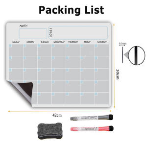 A3 42x30cm Magnetic Whiteboard Dry Erase Calendar Set Whiteboard Weekly Planner for Refrigerator Fridge Kitchen Home