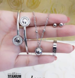 Set Perhiasan Titanium  Silver XDS78
