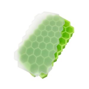 ODZ5L 37 Grids Ice Cube Tray Large Capacity Thickened Honeycomb Cube Ice Mold Frozen Desserts With Lid Ice Making Mold Holiday Drinks