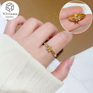 Viviann Rings For Women Little Flower Shaped Gold Color Wedding Engagement Dainty Ring Jewellry Zircon Romantic Fashion Jewelry Finger Rings Women Simple Elegant Jewelry Friendship Gift