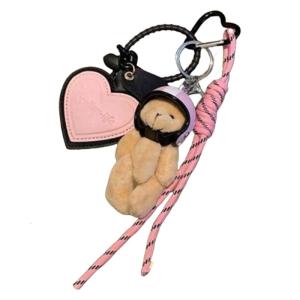 Practical Blue Leather Heart Decors Plush Bag Pendant Unique Shoulder Bag Ornament For Commuting And Long Rides