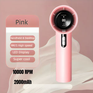 【₱10 Coupon】Handheld Turbo Fan 4000mAh Portable Rechargeable Strong Wind 100 Gear Silent Mini Fan