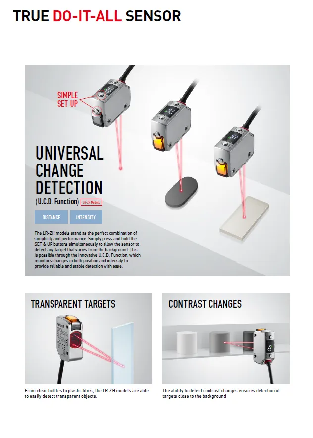 Keyence sensor LR-ZB250AN Rectangular w/ cable type 250 mm Keyence sensor LR-ZB250AN Rectangular w/ cable type 250 mm