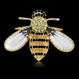 [fenggongshuode] Fashion Metal Insect Bee Rhinesotne Brooches For Women Clothing Coat Jewelry Accessries Gift