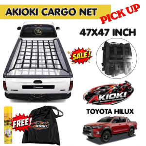 AKIOKI Pickup Cargo Net for Toyota Hilux Heavy Duty 47x47 Inch Adjustable Truck Bed Cargo Holder Net With Bag