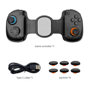【Type-C Wired/BT】Mobile Phone Controller for iPhone/Android Wireless Gaming Controller for PS Remote Play Turbo Macro Buttons