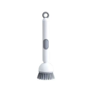 Soap Dispensing Dish Brush Press-Type Kitchen Cleaning Brush Pot Scrubber Longhandle Pot Brus PAZU