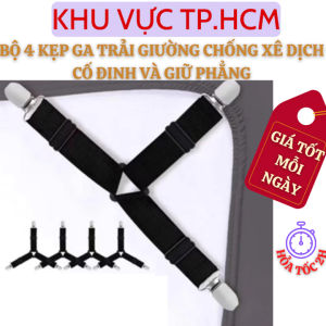 Bộ 4 Kẹp Ga Trải Giường Chống Xê Dịch Cố Định Và Giữ Phẳng Dây Đai Chằn Góc Nệm Tiện Dụng (Giao màu ngẫu nhiên)