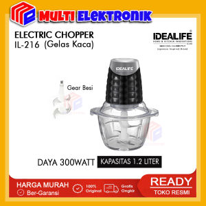 Electric Chopper Idealife IL-216 Penggiling Serbaguna Wadah Kaca 1.2L