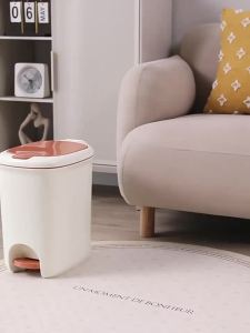 Garbage bin household toilet with foot pedal and lid large capacity storage bin kitchen living room bathroom plastic garbage bin