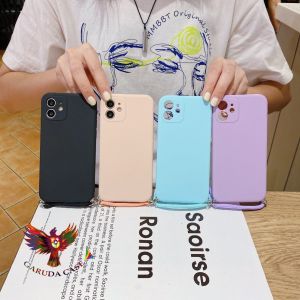 GRC Slingcase Softcase Casing Candy Macaroon: Pelindung Kamera Polos & Tali Lanyard untuk HP VIVO, Samsung, dan Realme