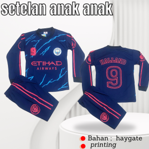 BISA COD/setelan baju kiper sepakbola anak laki laki/ baju bola city aay lengan panjang