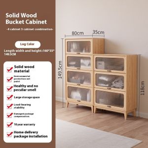 Storage Cabinet Solid Wood Container Simple Bedroom Five Barrel Cabinet Room Storage Cabinet Bookcase