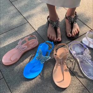 [Free Shipping] New Flower Butterfly PVC Sandals Casual Waterproof Sandals