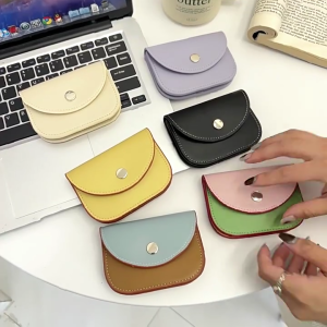 Thay đổi nhỏ ví phong cách Hàn Quốc chất liệu da PU màu kẹo Ví cho nữ Túi nữ Pouch với chủ