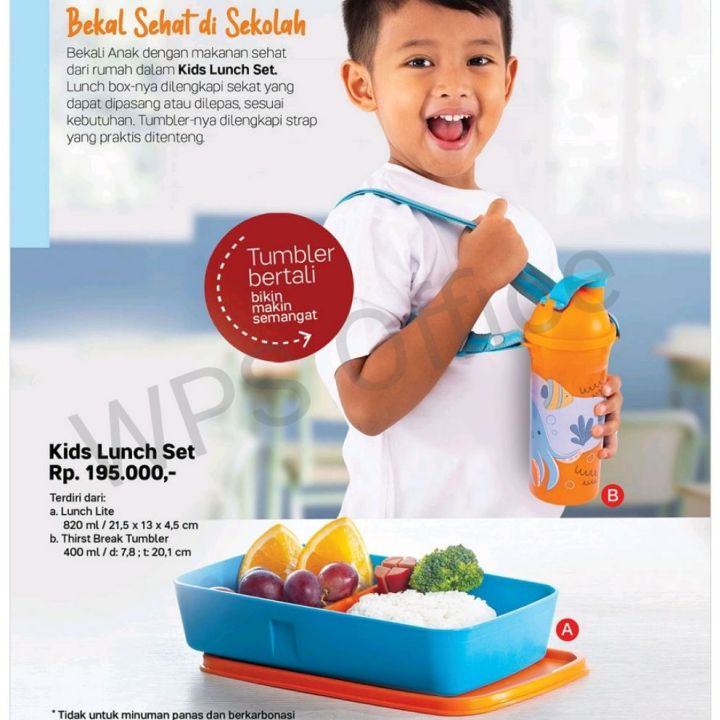 kids lunch set tupperware bawa bekal tupperware misting anak