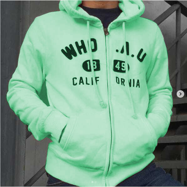 Jaket Hoodie WHO California Mint Zipper Pria Wanita Texs