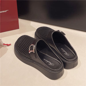 [Free Shipping] 2025 New Model WomenS Summer Outdoor Fashion Versatile Platform Thick-Soled Slippers Beach Closed-Toe Half-Slippers