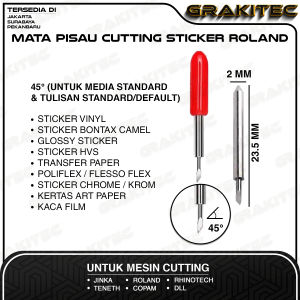 3 pcs Blade / Jarum / Mata Pisau  Mesin Cutting Sticker untuk Roland J*nka Teneth Rhinotec Redsail Copam Harizo GCC 30 / 45 / 60 derajat Grakitec
