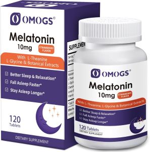 Omogs Melatonin Sleep Supplements Fast Dissolve Melatonin 10mg   For Sleep Health 120 tablets
