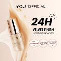 YOU 24H NoutriWear+ Velvet Liquid Foundation SPF Alas Bedak Perawatan Wajah Tahan Lama 24 Jam Full Coverage Kosmetik. 