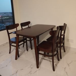 Bộ bàn ăn 4 ghế bàn ăn 6 ghế cabin lai sang trọng - chất gỗ cau su chống mối mọt và thấm nước -  bảo hành 12 t