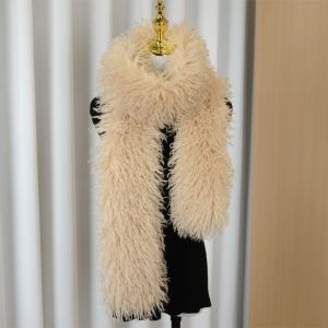 FWFHTP Cashmere giả Khăn choàng lông giả Mềm mại Đã được làm dày Khăn quàng cổ dài  Hai  Khăn lông mềm Phụ nữ Cô gái