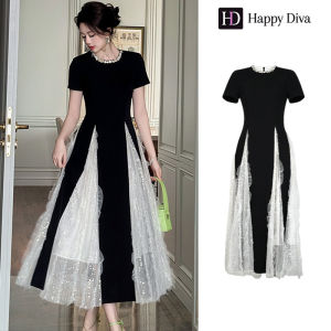 Happy Diva Womens Dresses Black Mesh Dress Casual Dress Formal Party Evening Dress Wedding Graduation Dress 21429
