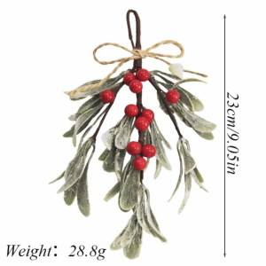 HETU070703. Artificial Floral Decor Artificial Mistletoe Sprigs Red Christmas Berry Fake Flowers Festive Mistletoe Bunches Festive DIY Home Artificial Mistletoe Pendant Christmas
