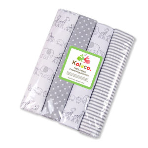 102 x 76 cm 4in1 baby blankets | newborn crib sheets cot linen 100% cotton Flannel printing Muslin Diaper