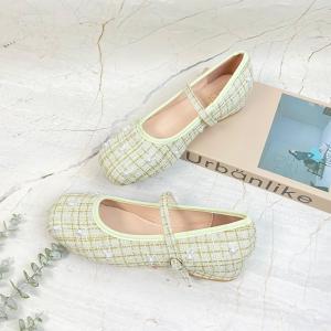 5423 Tweed Flat Shoes Bunny Wanita Fashion Import Kekinian Viral Bisa COD (With Box)