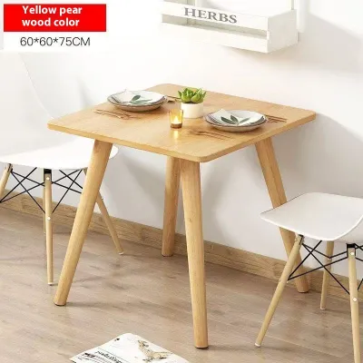 Contemporary Solid Wood Dining Table with Durable Legs for 4-6 Person