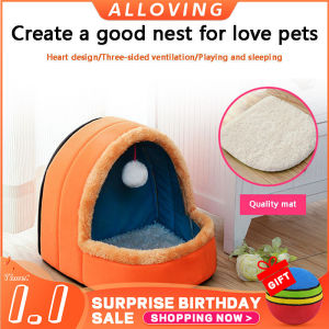 (Delivery) Pet เตียงสุนัขและแมวบ้านลูกสุนัขพร้อมลูกบอลของเล่น Warm Soft เบาะรองรถยนต์สําหรับสัตว์เลี้ยงบ้านสุนัขแมวปราสาท