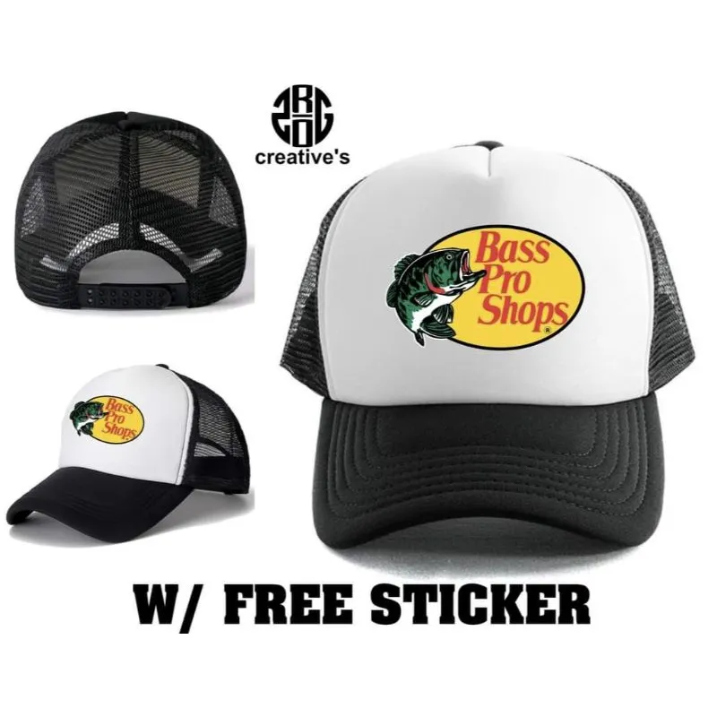 White Bass Pro Hat W/FREE STICKER!