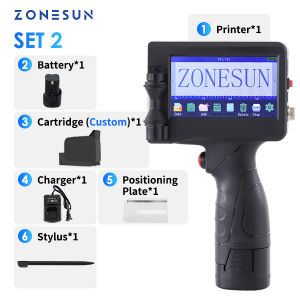 ZONESUN ZS-HIP127 Handheld Inkjet Printer Smart Touch Screen Date Coding Machine Expiry Batch Code Logo QR Barcode Label Printer Max 12.7mm Height
