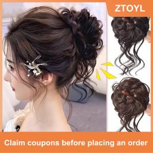 【ZTOYL】 Tổng hợp xoăn Bun lộn xộn Claw chignon Clip đàn hồi tóc scrunchies hairpieces Donut updo tóc miếng đối với phụ nữ