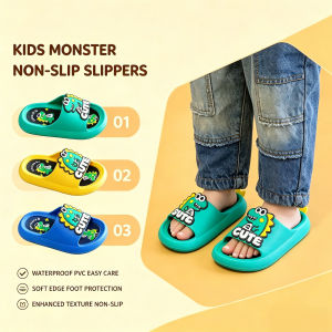 【local Stock】Summer Dinosaur Slippers For Kids New PVC Material Durable Waterproof Antibacterial Odorous Enhanced Protection For Foot Cartilage