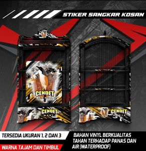 Stiker Decal Sangkar Burung Kotak Kosan Desain Cendet COD Anti Air Murah
