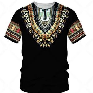 [Local Stock] ZEEMIN African Traditional Pattern T-Shirts 3D Print Men Summer Short Sleeve T Shirt Harajuku Retro Ethnic Style Tees Top Men Clothing