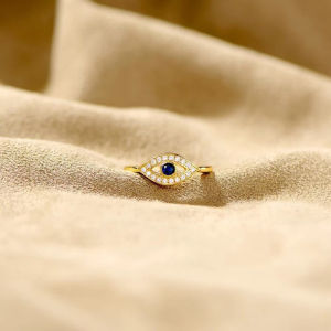 เปิด เครื่องประดับมือ สร้อยข้อมือ ชุบทอง 18K ดวงตาปีศาจ แหวนนิ้วชี้ แหวน