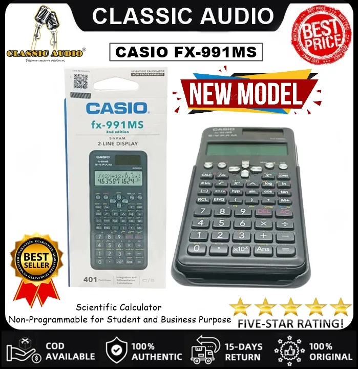 CASIO FX-991MS, Scientific Calculator, Non-Programmable for Students and  Business Purpose |High Performance |Classic Audio (Original)