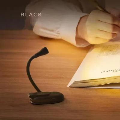Mini LED Book Night Light Adjustable Clip 360° Flip Study Eye Protection Lamp Rechargeable 3 Color LED207