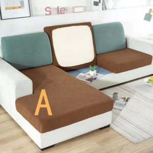 【24H delivery& COD 】1/2/3/4 seater couch cover Thicken Sofa Seat Cushion Cover Pink Green Yellow Plain Color Knitted Fabric